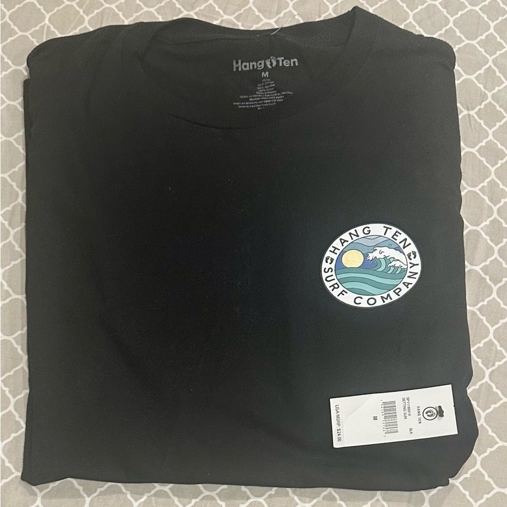 🌈 Hang Ten Brand New With Tags Mens black graphic tshirt size M 🌈